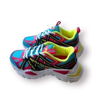 Fila women’s sneakers. Size 6.5 multi color. New never used.
